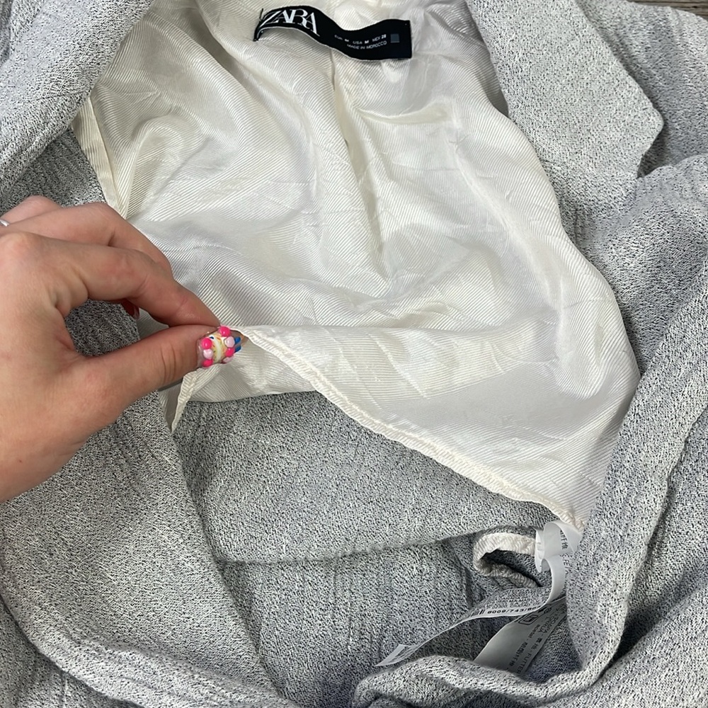 Zara Buttoned Linen Double Breasted Blazer Size Medium - Picture 13 of 13